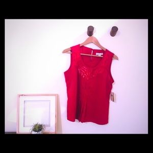 Red sequined Cold Water Creek blouse